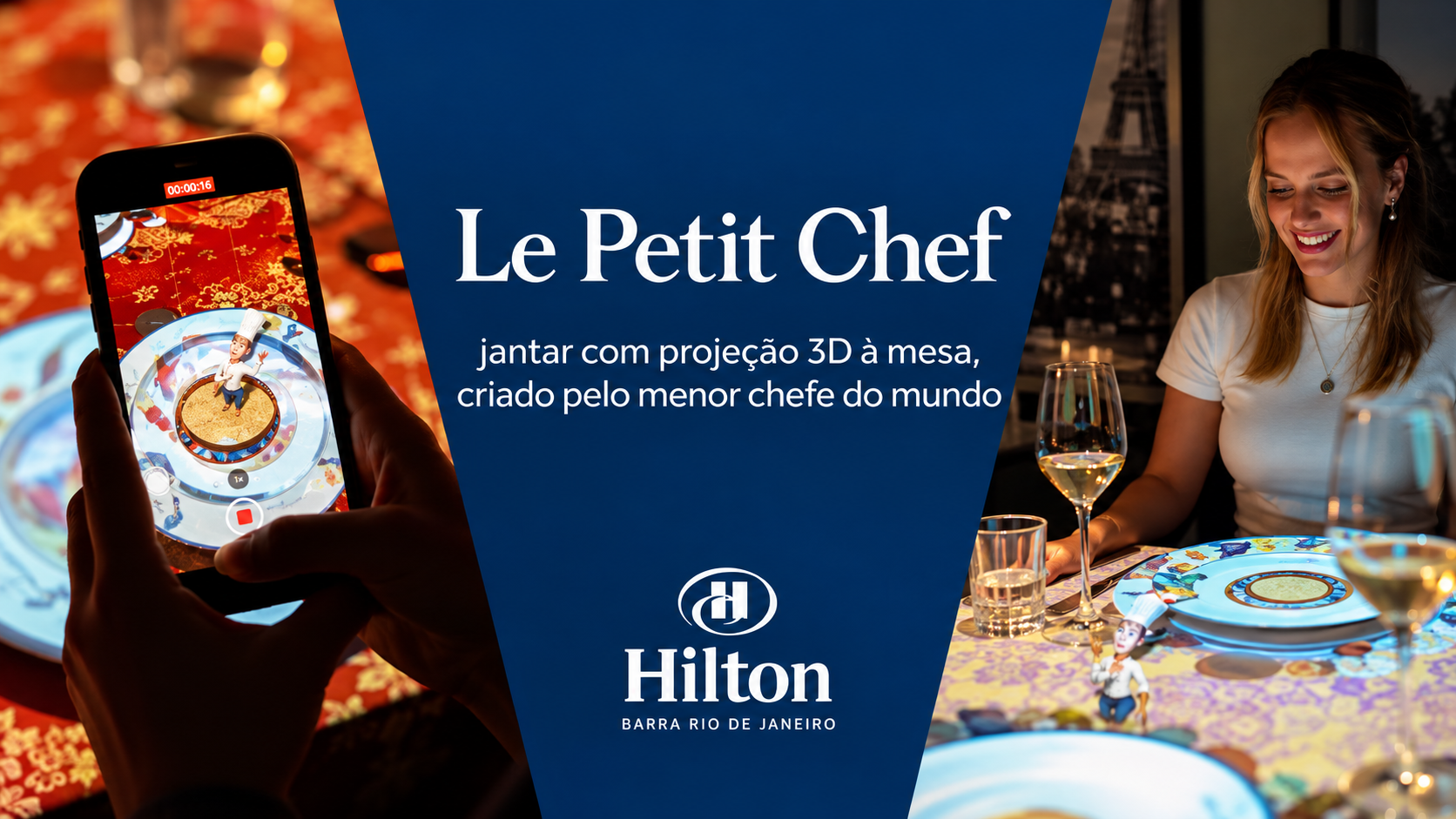 Um chef de seis centímetros encanta adultos e crianças no Hilton Barra